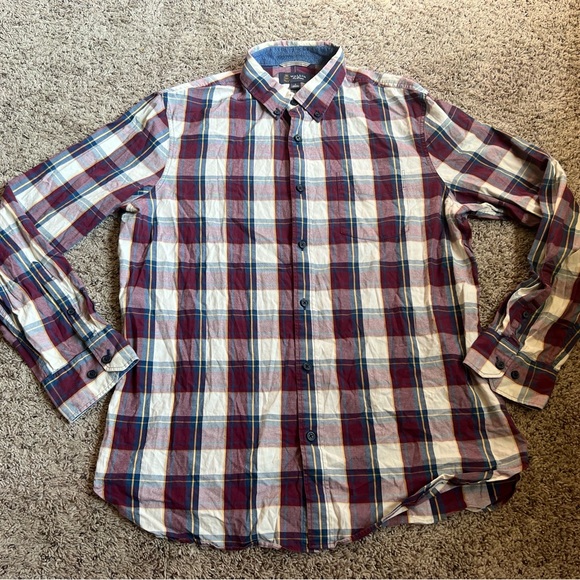 Wallin & Bros Button Down Shirt Large Plaid - Picture 3 of 6